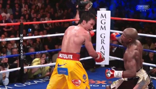 Otro derechazo de Mayweather Otro derechazo de Mayweather