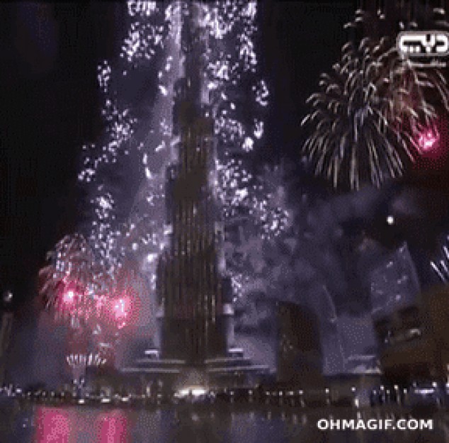 Récord de fuegos artificiales de año nuevo de 2014 Dubai
