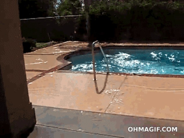 Terremoto desplaza agua piscina